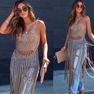 Vici Desert Wonder Crochet Fringe Top